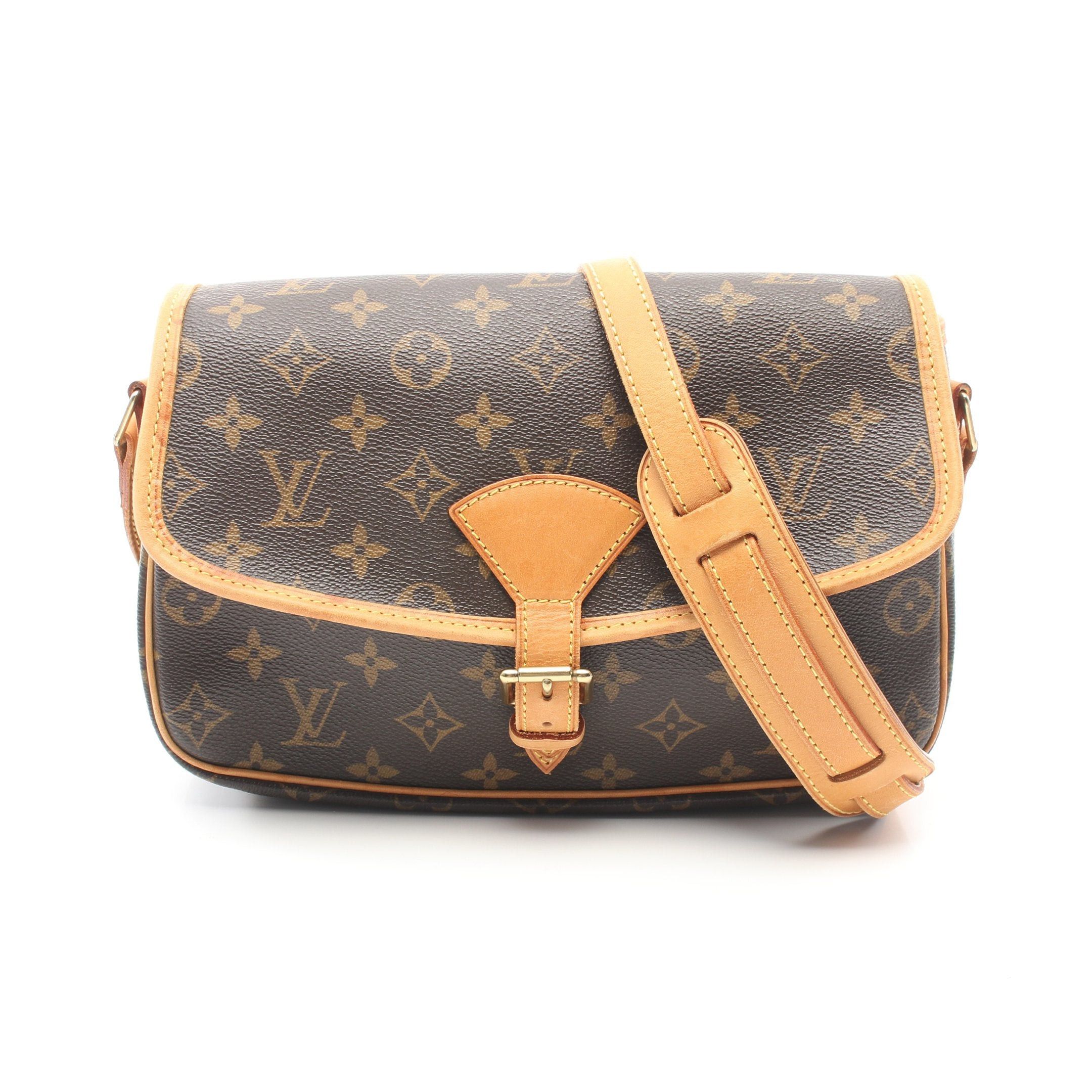 Louis Vuitton Sologne Monogram Shoulder Bag Leather Brown