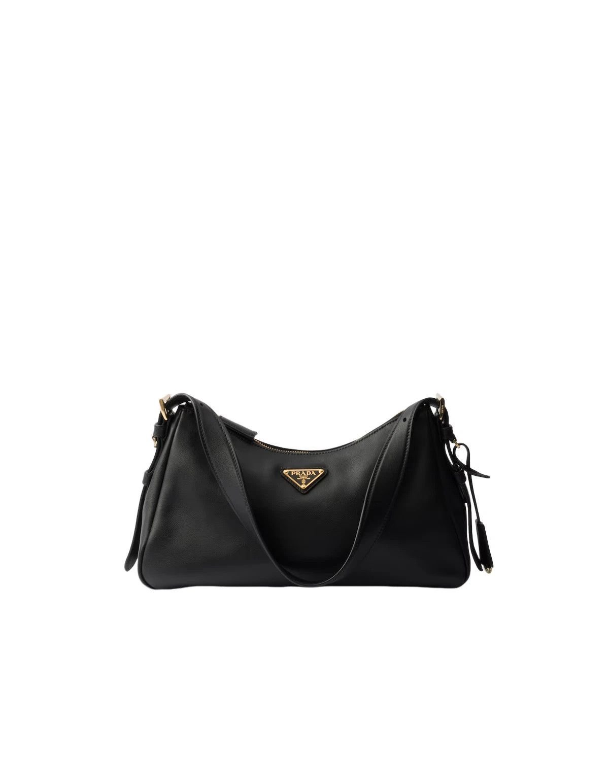PRADA Aimee Med Black Leather Shoulder Bag New Auth $2950