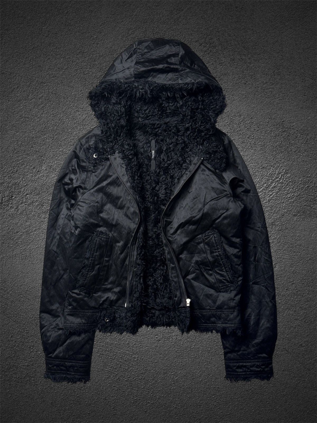 Japanese Faux Fur Black Hoodie Jacket