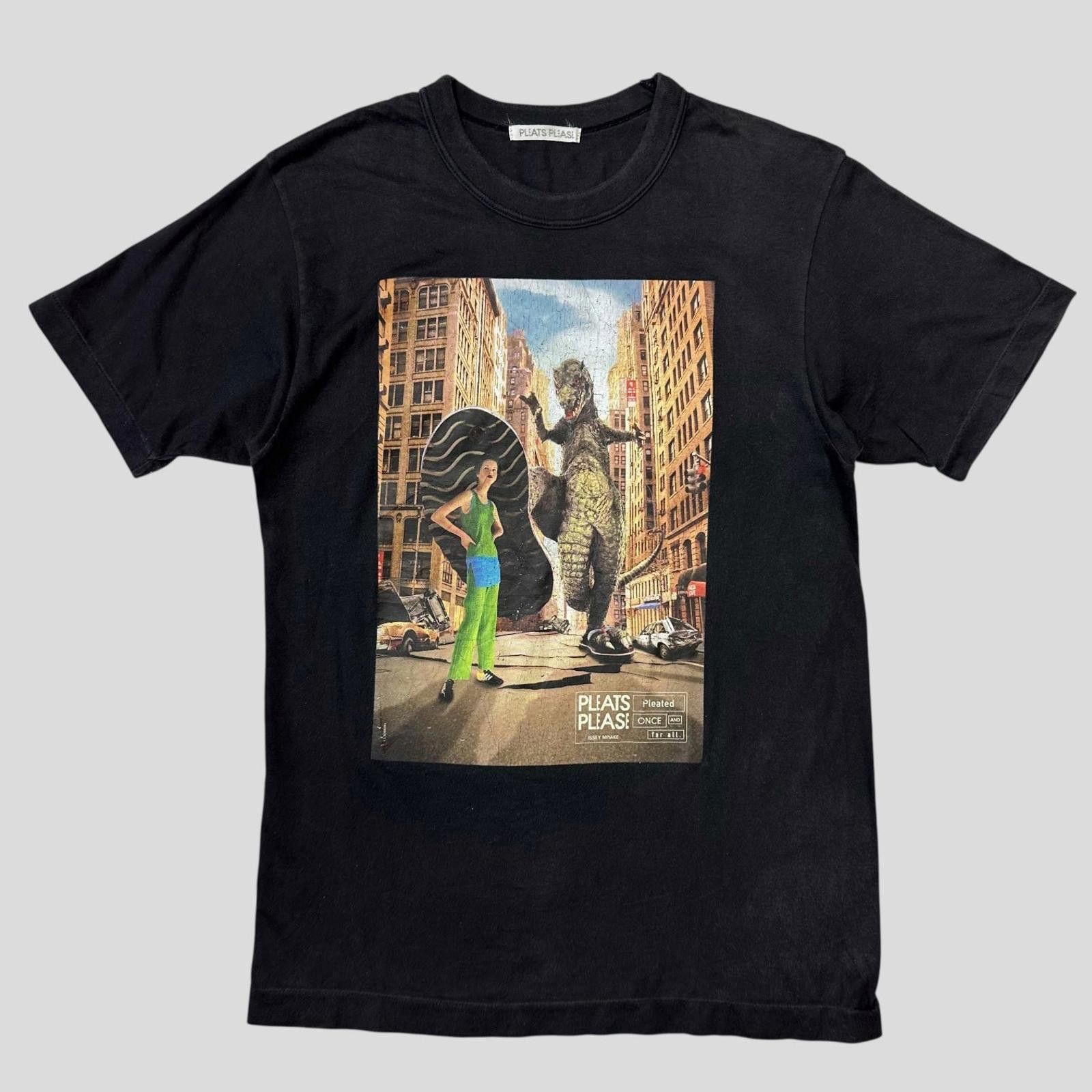 Issey Miyake Godzilla Pleats Please Poster Graphic T-shirt S