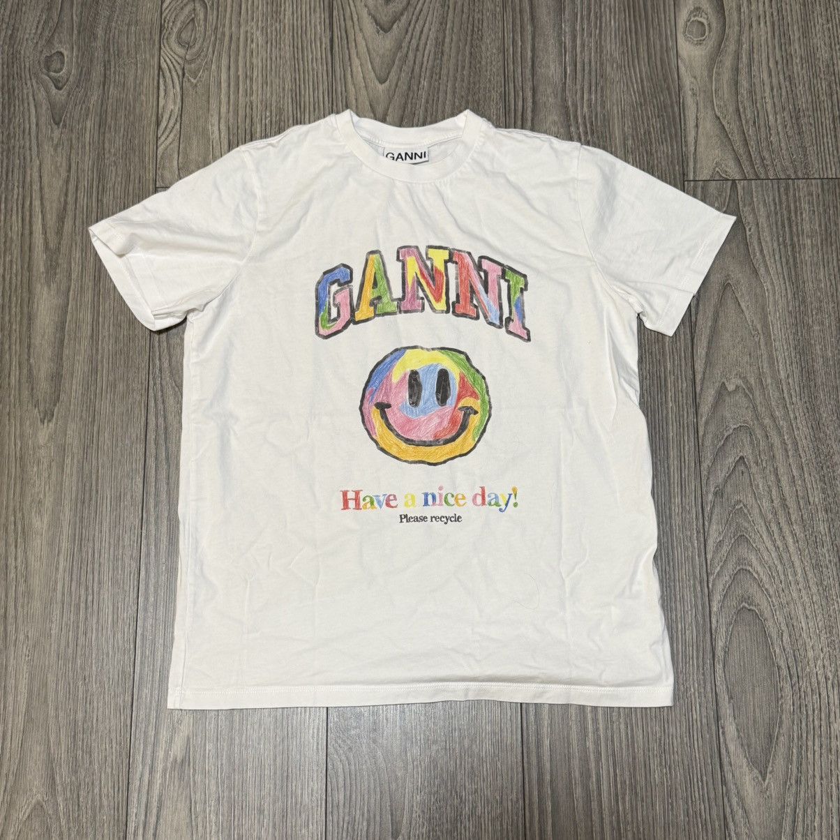Ganni Have A Nice Day! Please recycle T-shirt