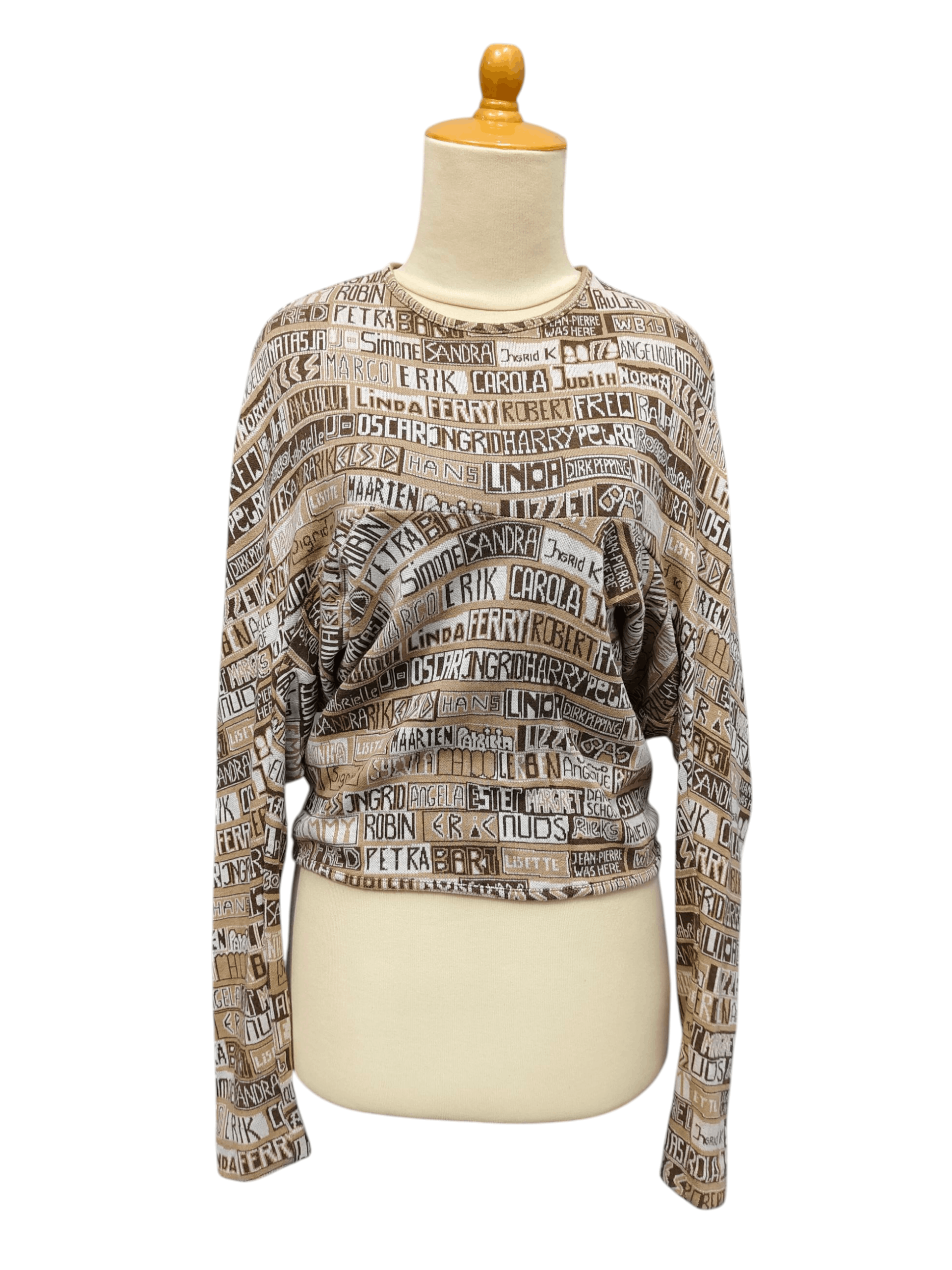 00s Bernhard Willhelm- Archived AOP Typography Batwing Knit